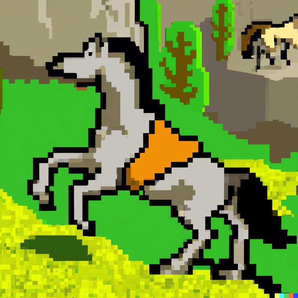 a horse, old computer game graphics